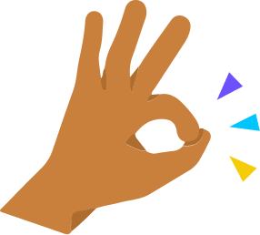 graphic of a hand making an okay sign