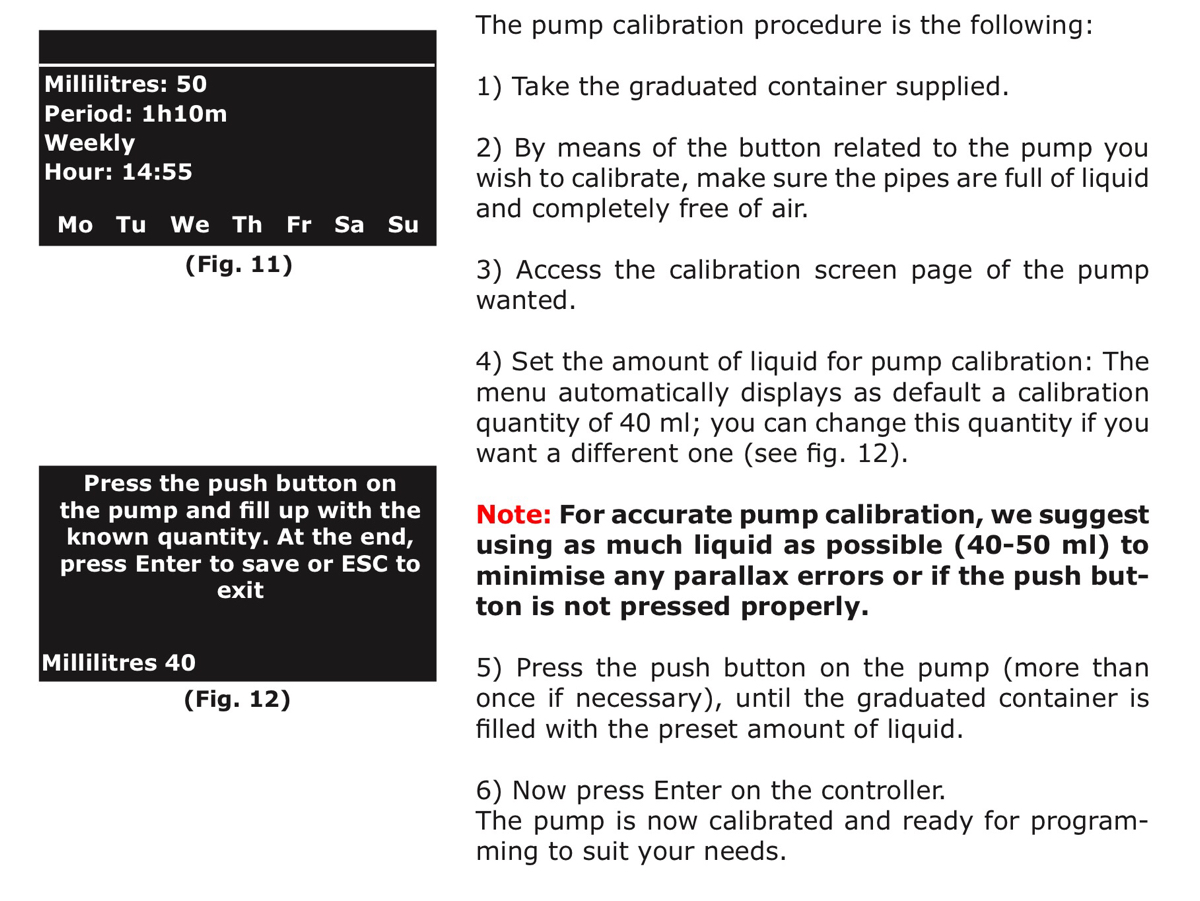 pump calibration