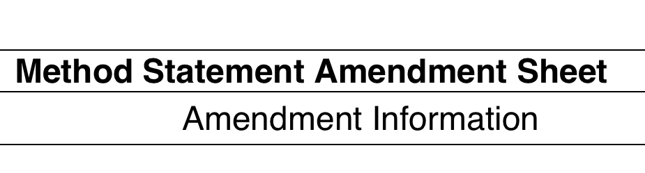 Cemex Method Statement Form 19 - Method Statement Amendment Sheet