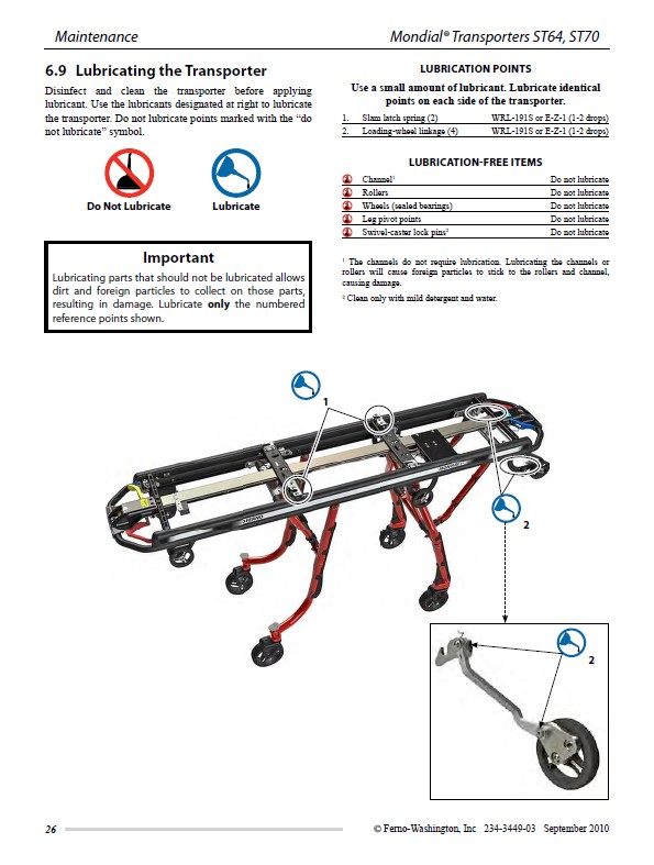 Ferno Mondial Stretcher ST64, ST70 SafetyCulture