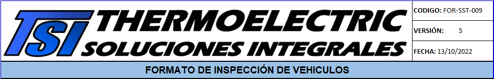 Formato de inspección de vehiculos