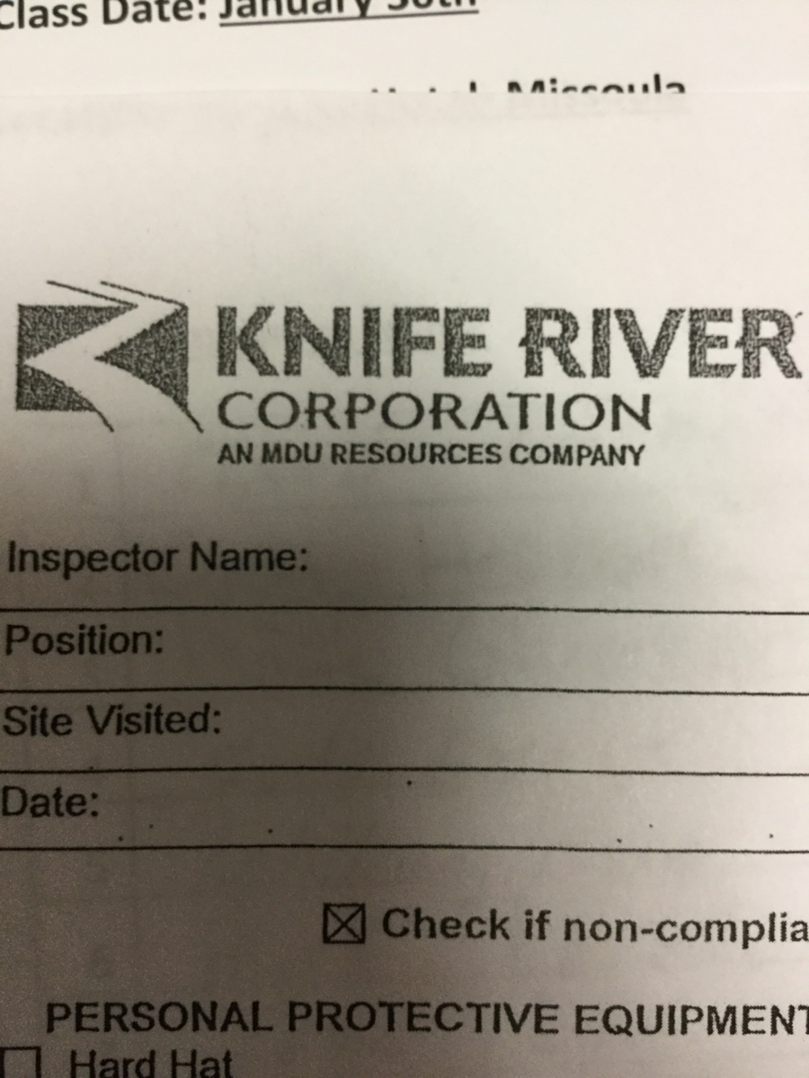 Knife River Intermountain Job Audit