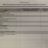 Office Occupational Health & Safety Weekly Inspection Checklist