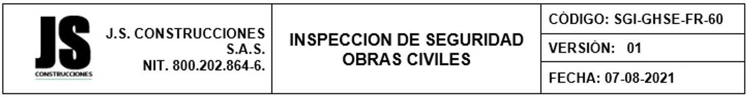 INSPECCION DE SEGURIDAD OPERACION OBRA CIVIL